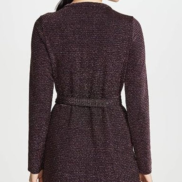 PAIGE Lucielle Longsleeve Dress Wrap up Stretchy Lurex Metallic Holidays Cocktai - Picture 4 of 16